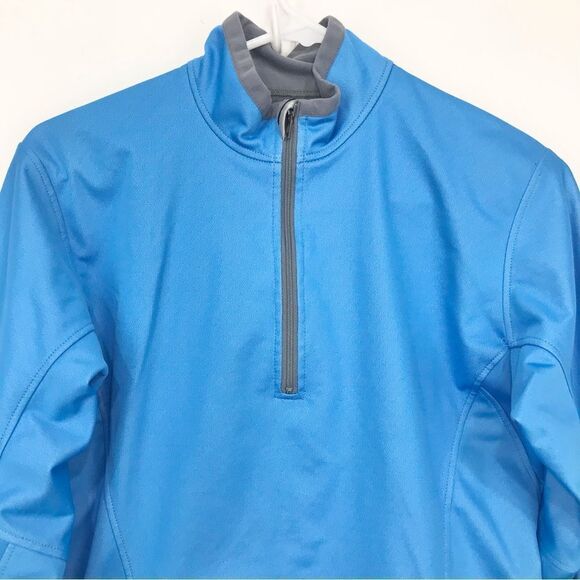 Mountain Hardwear Blue Gray Windstopper Quarter Zip Performance Layer Pullover - Picture 2 of 14